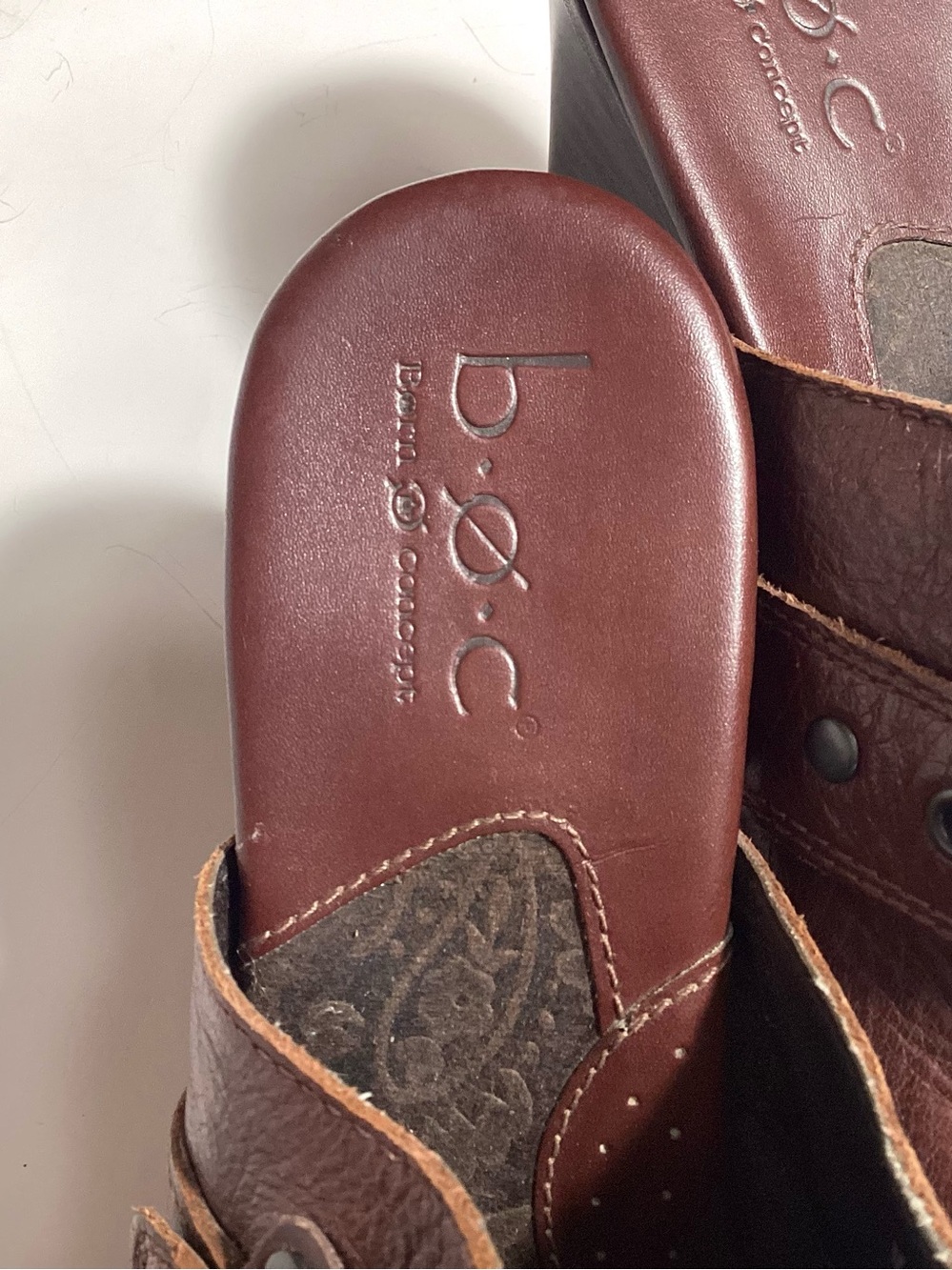 Born BOC Y2K Buckle Strap Leather Heeled Clog Mules 8/39 - Picture 12 of 16